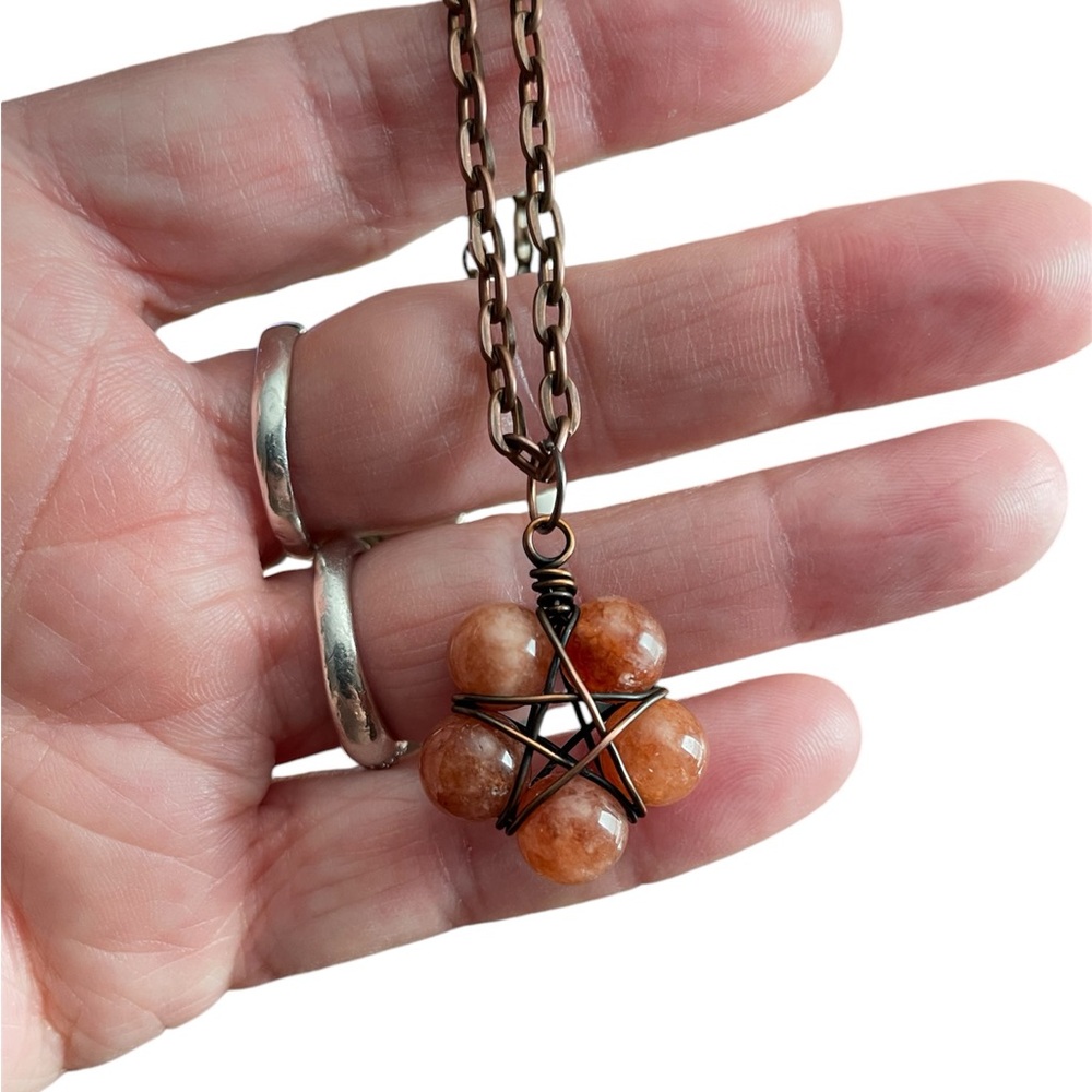 Sunstone Pentacle Necklace